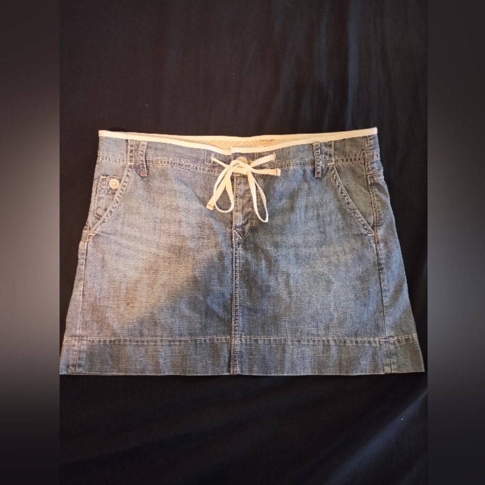 Gap Jean Mini Skirt 100% Cotton Size 6 Button Zip Closure